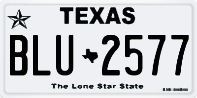 TX license plate BLU2577