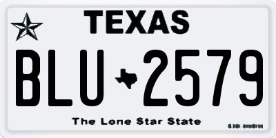 TX license plate BLU2579