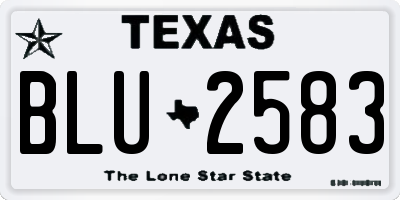 TX license plate BLU2583