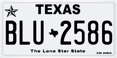 TX license plate BLU2586