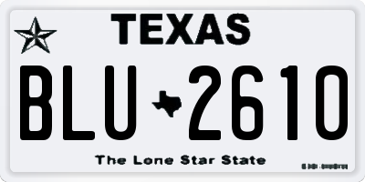 TX license plate BLU2610