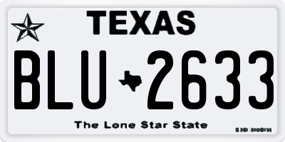 TX license plate BLU2633