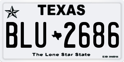 TX license plate BLU2686