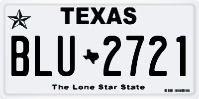 TX license plate BLU2721