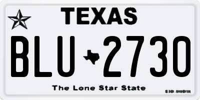 TX license plate BLU2730
