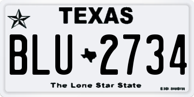 TX license plate BLU2734