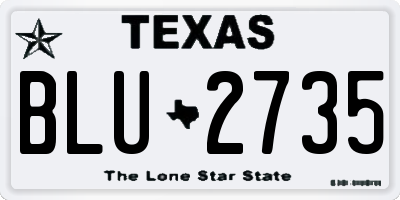 TX license plate BLU2735
