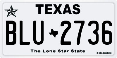 TX license plate BLU2736