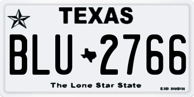 TX license plate BLU2766