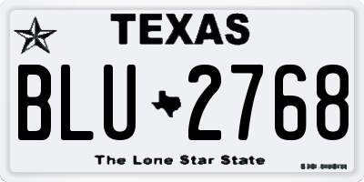 TX license plate BLU2768