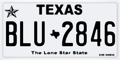 TX license plate BLU2846