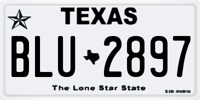 TX license plate BLU2897