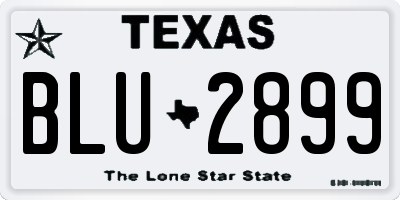 TX license plate BLU2899