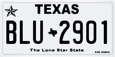 TX license plate BLU2901