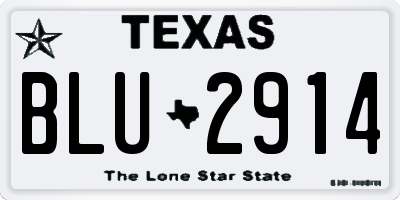 TX license plate BLU2914