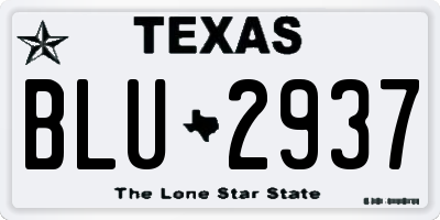 TX license plate BLU2937