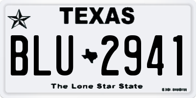 TX license plate BLU2941
