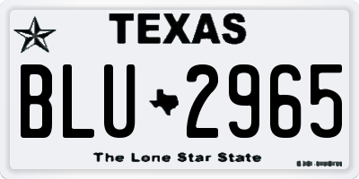 TX license plate BLU2965