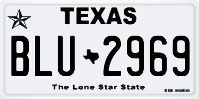 TX license plate BLU2969