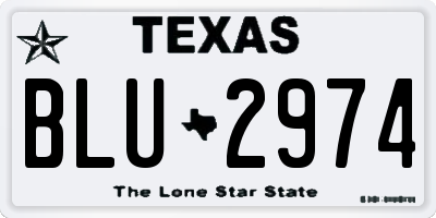 TX license plate BLU2974