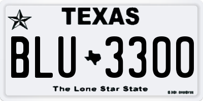 TX license plate BLU3300