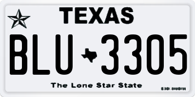 TX license plate BLU3305