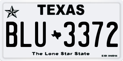 TX license plate BLU3372