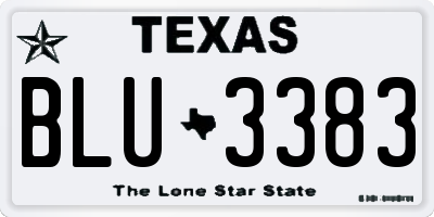 TX license plate BLU3383