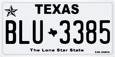 TX license plate BLU3385