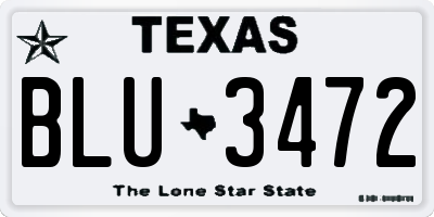 TX license plate BLU3472
