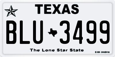 TX license plate BLU3499