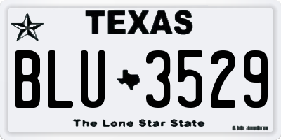 TX license plate BLU3529