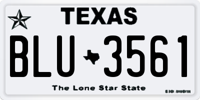 TX license plate BLU3561