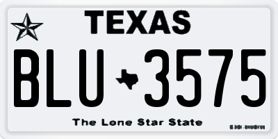 TX license plate BLU3575