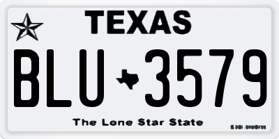 TX license plate BLU3579