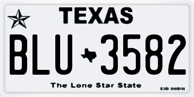 TX license plate BLU3582