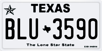 TX license plate BLU3590
