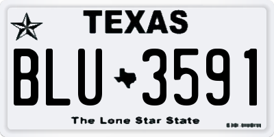 TX license plate BLU3591