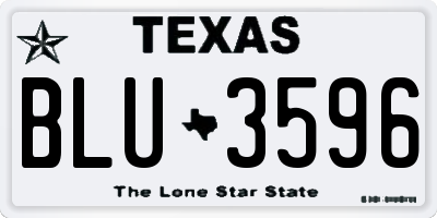 TX license plate BLU3596