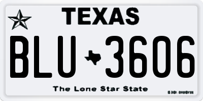 TX license plate BLU3606