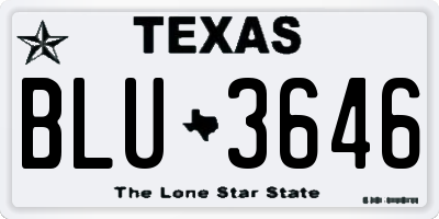 TX license plate BLU3646