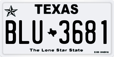 TX license plate BLU3681