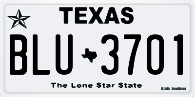 TX license plate BLU3701