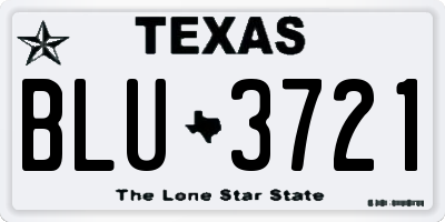 TX license plate BLU3721