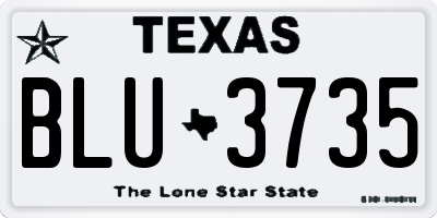 TX license plate BLU3735