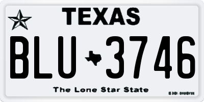 TX license plate BLU3746