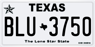 TX license plate BLU3750
