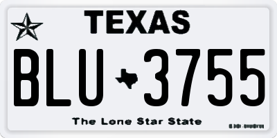 TX license plate BLU3755