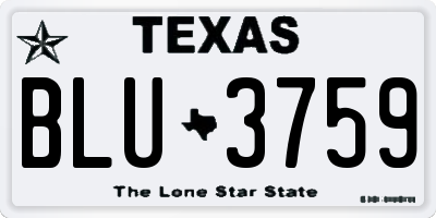 TX license plate BLU3759