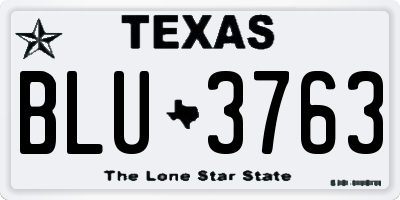 TX license plate BLU3763
